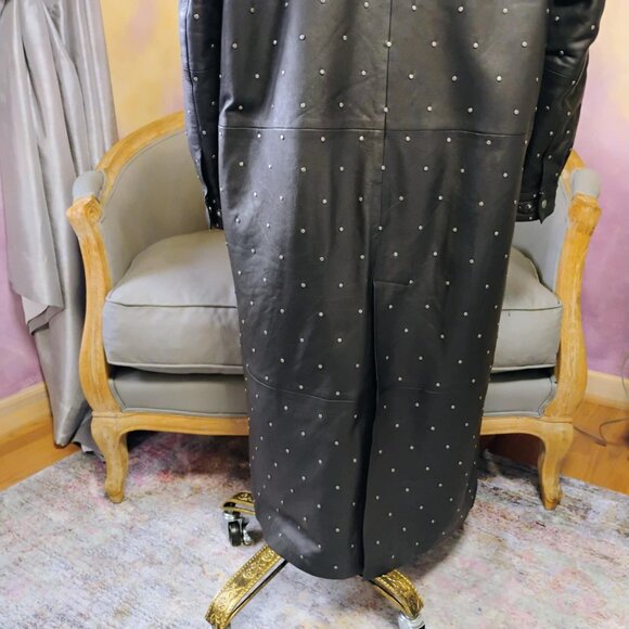 Nasty Gal black leather studded coat, size 8,  like new! - Picture 8 of 16